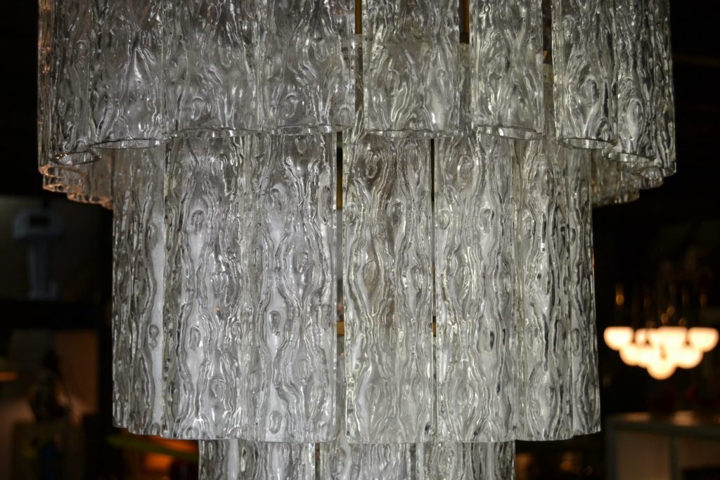 Doria Chandelier, 3layered Art Glass Tubes, Germany, 1960s Retro Station