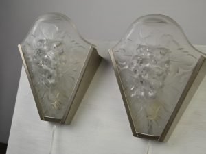 Grote Franse Art Deco Wandlampen Mat Glas