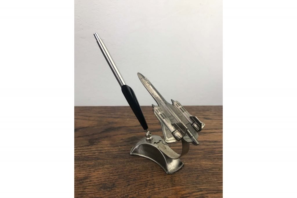 Vintage Airplane Pen Holder, 1960s Retro Station
