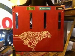 Vintage Esso reclamebord met tijger