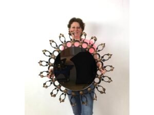 Large Metal Sunburst Mirror